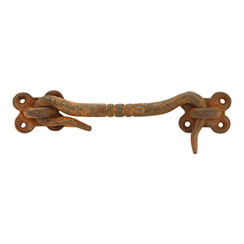 A29 Cabin Hook, 4 inches Iron Eye Latches Cabin Door Gate Latches, Window Sash Catch Hook Lock, Rust Finish by A29 - Image 2