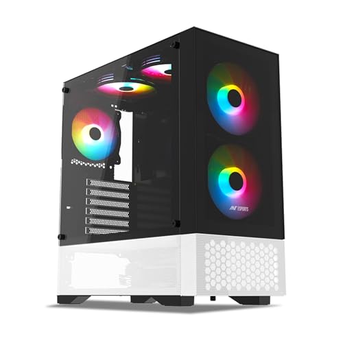 Image of Ant Esports Pepper 5F Mid-Tower Dual Color Computer Case /Gaming Cabinet - Black /White | Support ATX, Micro-ATX, Mini-ITX | Pre-Installed 5 ARGB Fans