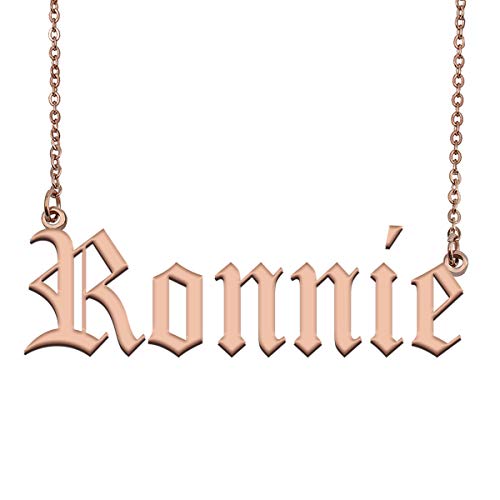 HUAN XUN Personalized Custom Made Tiny Name Necklace for Women Ronnie