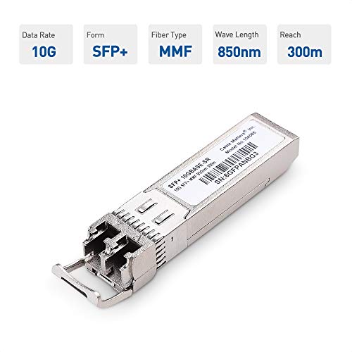 Cable Matters 2-Pack 10Gbase-Sr Sfp+ To Lc Multi Mode 10G Fiber Transceiver Modular For Cisco, Ubiquiti, Tp-Link, Huawei, Mikrotik, Netgear, And Supermicro Equipment #TOP2