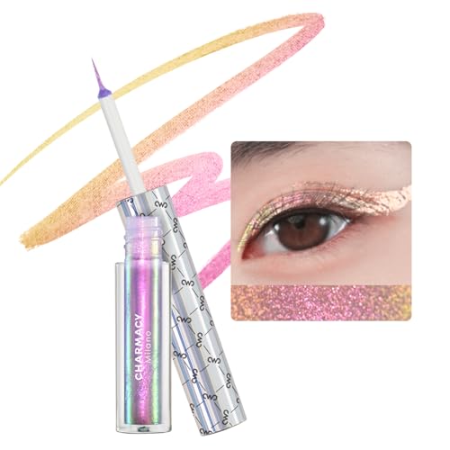 Image of CHARMACY Chameleon Liquid Eyeliner, Liquid Glitter Eyeliner, Highly Pigmented, Metallic MultiColor Shifting waterproof Eyeliner, Ultra-Fine Tip, Longwearing, Smudge-proof (#306)