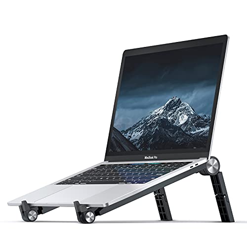 Best Review DesertWest Portable Laptop Stand, Lightweight Adjustable Laptop Stand for Desk, Ergonomic Computer Stand Foldable, Anti-Slip MacBook Pro Stand Compatible with 10" - 15.6" Laptops