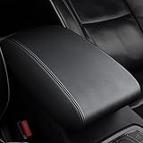AOMSAZTO Center Console Armrest Cover for 2016-2021 Hyundai Tucson Leather Black