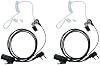 Auricular con Micrófono y PTT Compatible con Kenwood NX-1200 NX-1300 TK-2107 Baofeng UV-5R UV-82 BF-F8HP K1 RT21 RT22 RT68 H-777S Pxton Radio de 2 Vías con Tubo Acústico, 2 Paquetes 2