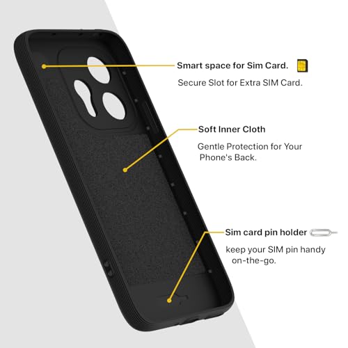 Image of Pikkme Back Cover for Oppo Reno 15 5G Soft Grip 3D Hexa Cube Texture Silicone Bumper Case (Black)