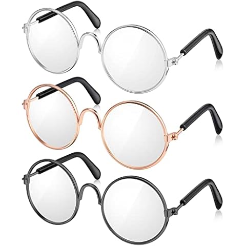 3 Pairs Doll Glasses with Clear Lenses Cover