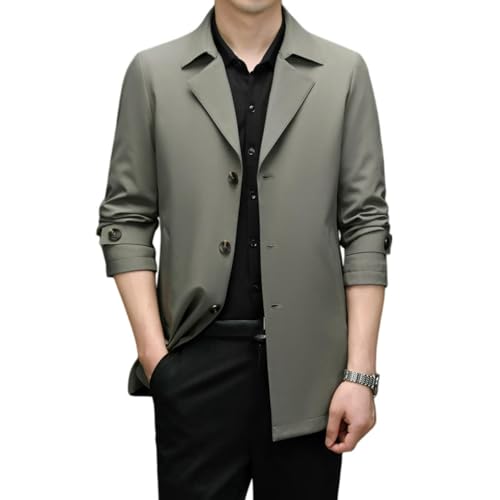 Veste de trench fine pour seniors : coupe moyenne avec col costume chic