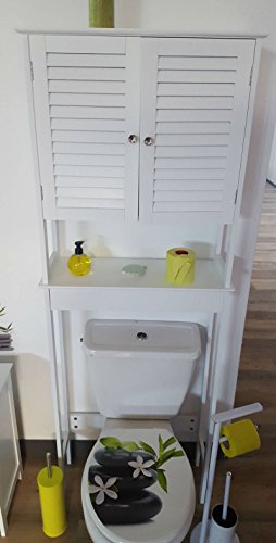 Tendance Florence MDF Toilet Rack 2 Doors 1 Shelf Inside, Wood, White, 63x23x179 cm Tendance Florence MDF Toilet Rack 2 Doors 1 Shelf Inside, Wood, White, 63x23x179 cm