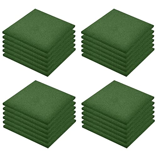 vidaXL 24x Fallschutzfliese Fallschutzmatte Spielplatz Sicherheit Gummiplatte Spielplatzmatte Sicherheitsmatte Gummi 50x50x3cm Grün