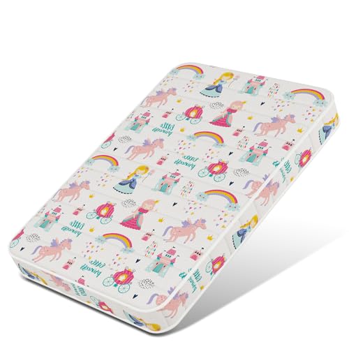 Image of 3 Inch 38 inch Lx26 W Play n Go Mattress, No Gaps Edge Reinforcement High Density Foam, Odorless and Steady, Certipur-us and Oeko -tex Certified, Princess