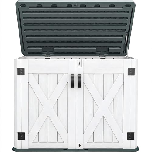 DWVO Outdoor Storage Shed, Weatherproof Resin, 35 Cu Ft...