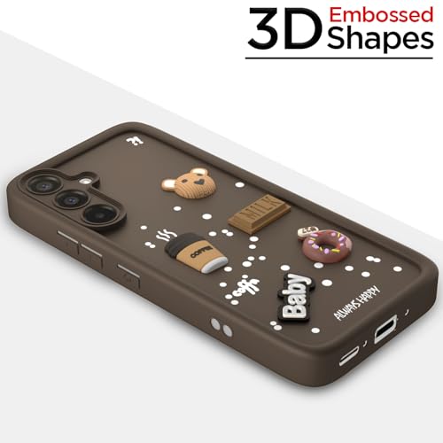 Image of Pikkme Back Cover for Samsung Galaxy A36 5G | Cute Fun Cartoon 3D Bear Silicone Full Body Protection Bumper Case (Brown)