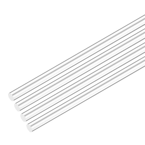 Image of M METERXITY 4-Pack Acrylic Round Rods, 11.8 x 0.2 Inch / 300 x 5 mm Clear Acrylic Dowel Rods Sticks Plastic Sticks Strip for DIY Crafts Lighting Gardening Decorations