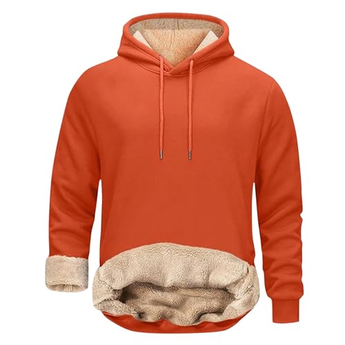 Mens Fleece Hoodie Casual Sherpa Pullover Drawstring Thick Warm Heavy Weight Hooded Sweatshirt 2024 Winter Clothes4
