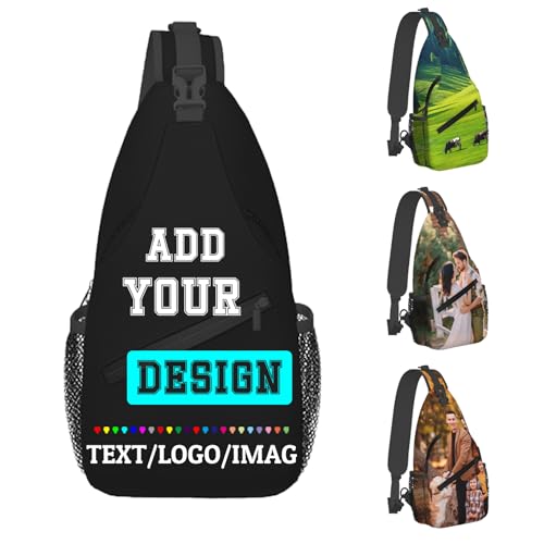 Custom Sling Bag Custom Bag Personalized Crossbody Bags for Men Women Customize Image Logo Text Sling Shoulder Backpack