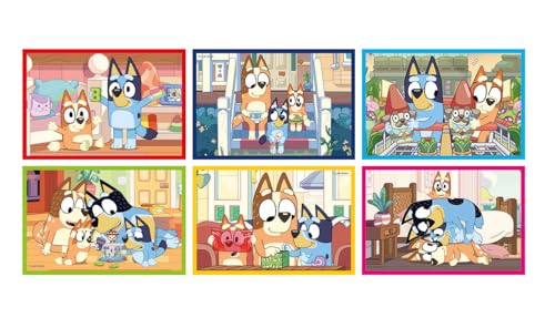 Clementoni - Bluey Cube, Puzzle con 6 Cubi, Gioco Educativo Bambini 2+ Anni per Sviluppare Memoria, Logica e Manualità, Made in Italy, 12x8 cm, 40662