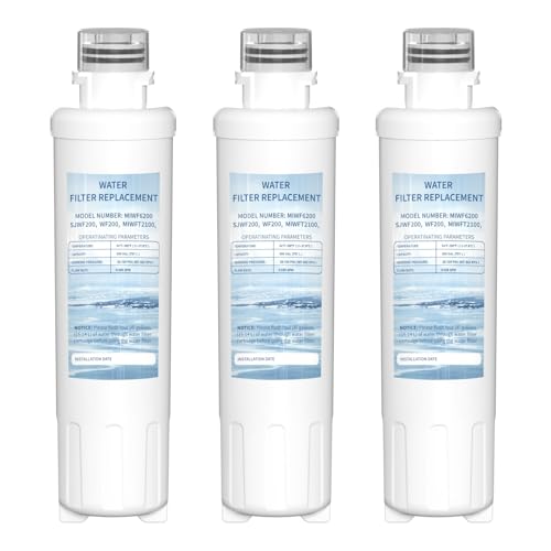 Image of MIWF6200 Twist-in Water Filter Cartridge, Compatible with Midea MRS26D5AST, MF-2008-R2, Sharp SJWF200, SJG2254FS, Thor Kitchen WF200, Zline MIWFT2100, RFM-W-36 Models, 200 Gallon, 3 Pack