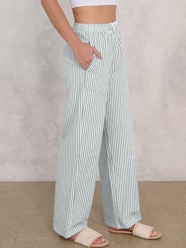Image of ANRABESS Womens Gingham Striped Boxer Pants | 2026 Fall Outfits,Wide Leg Elastic Waist with Pockets,Casual Lounge Pajama Bottoms,Lightweight Breathable,Fashion Clothing
