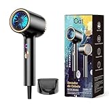 Gat Secador de Cabelo Profissional, 2000W, 3 Temperaturas Quente e Frio, Compacto e Portátil, Ideal Para Viagem e Uso Familiar, Anti-Frizz, Secagem Rápida, Design Moderno (Preto, 127V)