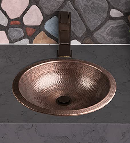 Monarch Abode 17094 Pure Copper Hand Hammered Rotunda Dual Mount Bathroom Vanity Sink (16 Inches) #TOP2