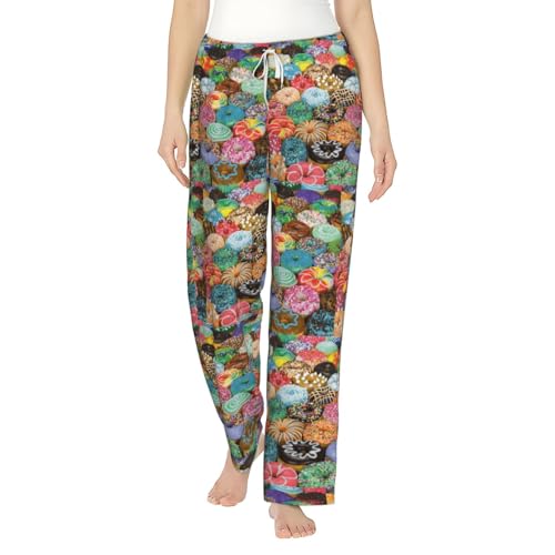 Pantalon pyjama flanelle femme donuts : fini le froid nocturne en hiver