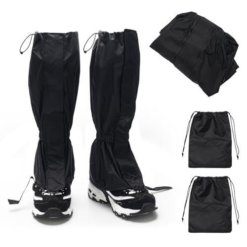 Leg-Gaiters-2-Pairs-of-Lightweight-Hiking-Gaiters-Waterproof-Windproof-Durable-Leg-Cover-Protect-for-Mountain-Snow-Hiking-Skiing-Climbing-and-Hunting-includes-2-Drawstring-bags