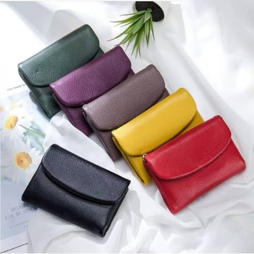 Unisex Pebble Leather Wallet, Genuine Soft Leather Small Wallet for Women, Coin Purse with Credit Card Holder and Cash Slots, Compact Fashion for Daily Use(S)2