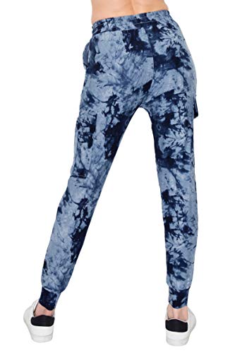 ALWAYS Cargo Jogger Pants for Women, High Waisted Sweatpants with Pockets, Buttery Soft Lounge Pants for Athletic Yoga, Gym & Performance Wear, Tie Dye 1911 Navy M - image 3