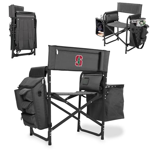 PICNIC TIME NCAA Stanford Cardinal Fusion Camping Chair with Side Table and Soft Cooler - Beach Chair for Adults - Lawn Chair