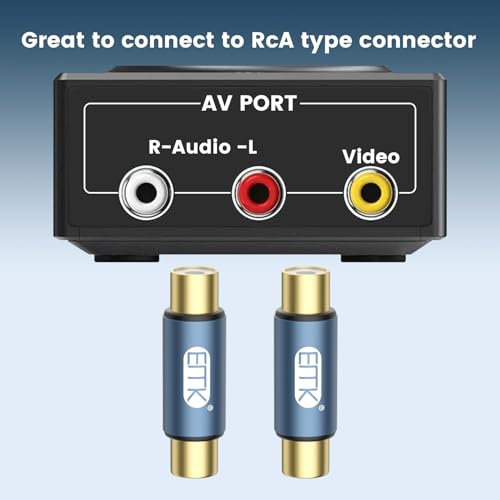 Image of EMK 2-Pack RCA Female to Female Coupler 24K Gold-Plated RCA Connector Adapter for Extending Audio /Video Cable Compatible with AV Devices, DVD Player Amplifier Home Theater System