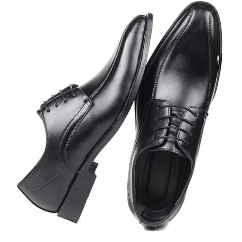WUIWUIYU Men's Oxfords Lace-up Business Dress Formal Business Shoes Wedding Wingtips Oxfords Derby Bluchers Leather Shoes4