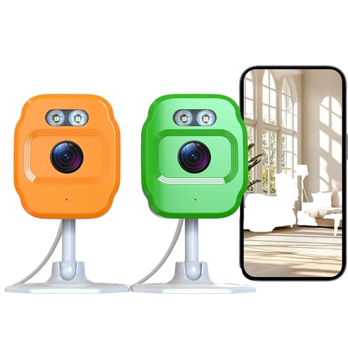 Image of 2Pcs 1080P WiFi Security Cameras,Baby Monitor Indoor Security Camera | Cat&Dog Camera with Motion Detection Indoor Camera,Full Color Night Vision,Two-Way Voice and Siren,Cloud Storage
