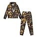 Pensura Girls 2 Pieces Sweatsuits Pullover Wolf Camo Hunting Hoodie Sweatshirt and Jogger Pants Boys Fashion Tracksuit Set Outfits Casual Clothes Fall Winter Clothing