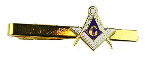 6030024 Mason Tie Clip Masonic Tie Bar Clasp Square and Compass Blue Lodge