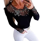 💗💗💗 die Größe Muster ist China, sehen Sie sich bitte die Größendetails , und wählen geeignete Größe verglichen mit ähnlichen Kleidung von Ihnen. Danke.(1 cm = 0,394 inch)💗💗💗-------Off Schulter top Kurzarm Streifen Shirt Lange Ärmel Schulterfrei Blumenmuster Lässige Oberteil Tops Bluse Sexy Schulterfrei T-Shirt Oversize Sweatshirt V Ausschnitt Rückenfrei Shirt Pullover Stickerei short sleeve top