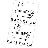 UKCOCO バスルーム用ウォールステッカー 2枚セット 粘着式バスルーム壁用装飾 壁 タイル 鏡対応 シャワールーム壁画 インテリア用