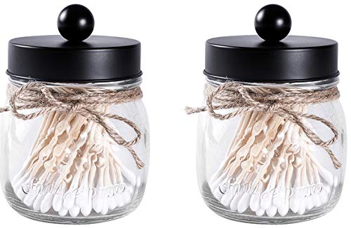 MARTHA&IVAN Badezimmer-Einmachglas-Aufbewahrungs-Organizer für Apothekergläser (2 klar) Cover