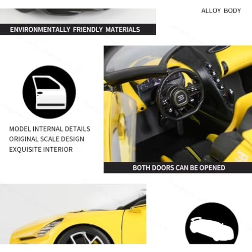 Auto de colección fundición 1:18 Bugatti Mistral amarillo miniatura 5