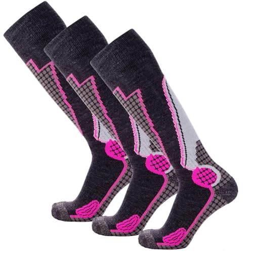 High Performance Wool Ski Socks - Thermal Warm Merino Wool OTC Sock, Men Women