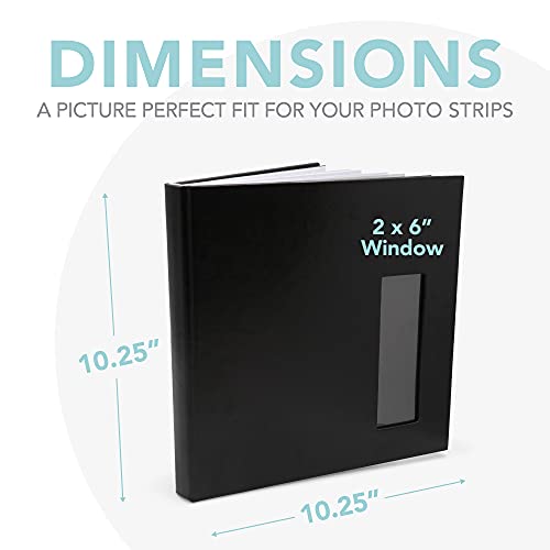 Photo Booth Frames - Black Cover Photo Booth Memory Album Diy Picture Scrapbook With 2X6 Inch Photo Strip Inserts - 40 White Pages #TOP2