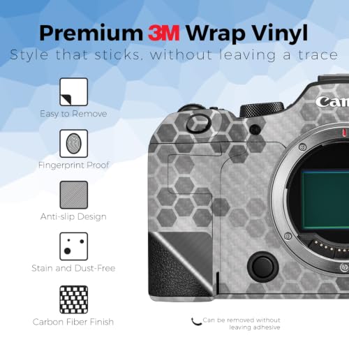 Image of Carbon Fiber Camera Skin Compatible with Canon EOS R6 Mark III (2025) - Camo Hexadots - Premium 3M Vinyl Protective Wrap Decal Cover - Easy to Apply | Crafted in the USA by MightySkins