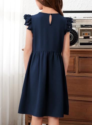 blibean Teen Girls Flower Dresses Semi Formal Sleeveless Wedding Dress Size 6-15 Years4