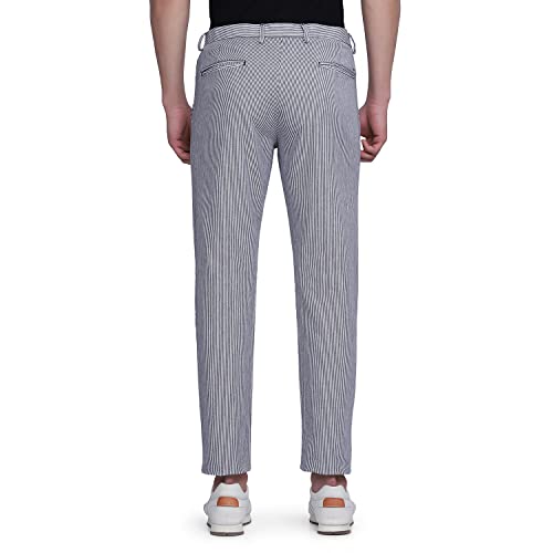 Image of blackberrys Stripes Cotton Stretch Slim Men's Trousers