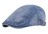 Maxpetus Men and Women Classic Newsboy Cap Jeans Driving Ivy Flat Hat Adjustable (Blue)