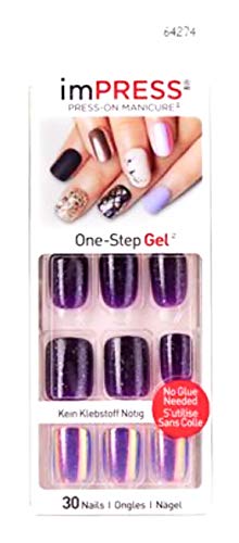 Kiss imPress Press-On Purple One-Step Gel Nails 64274 Gossip Girl