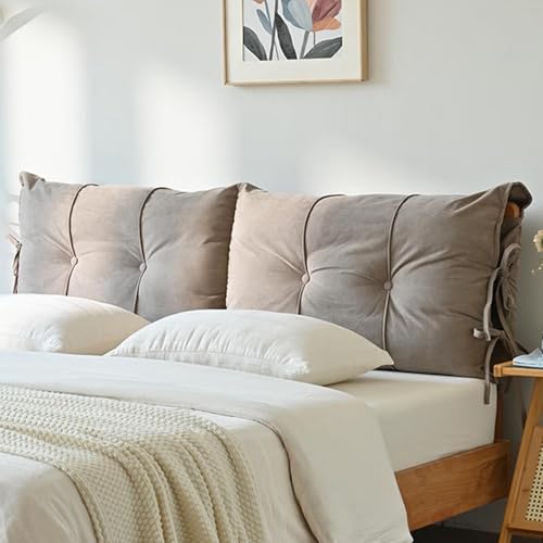 YWQJL Almohada De Lectura Respaldo De Cama Cojin Lectura Comodo Cojín Lumbar Almohada Ergonomica Multiposicion Respaldo Cabecero Funda Desmontable y Lavable(#3,190x55x12cm)