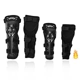 Verocis バイク プロテクター ひざすねプロテクター 膝肘対応 4点セット 耐衝撃 PEシェル＋EVAクッション 通気孔付きでムレにくい 自転車・スキー・スケート・バイク用 ブラック・フリーサイズ 身長 160-185cm 体重50-80kgの方に