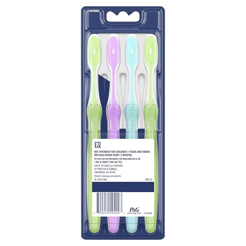 Oral-B 3D White Manual Toothbrush, 4-Pack, Stain Eraser, Soft Bristle Brushes, Adult Teeth Whitening, Daily Plaque Removal, Built-in Tongue Scraper Cheek Cleaner, Travel Size Toiletries - image 7
