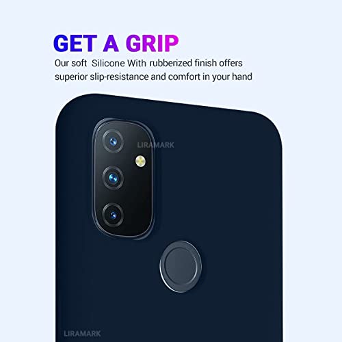 Image of LIRAMARK Liquid Silicone Soft Back Cover Case for OnePlus Nord N100 5G / 1+Nord N100 (Midnight Blue)