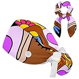 Gorra de trabajo con botones: la gorra quirúrgica está diseñada con botones en ambos lados de la cabeza, que pueden colocar las correas de la cubierta facial para aliviar tus oídos dolorosos, especialmente para médicos, enfermeras, dentistas o que necesitan usar cubierta facial durante mucho tiempo.